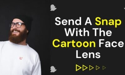 send a snap with the cartoon face lens